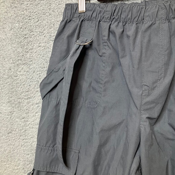 Faded Rose Cargo Pants Women L Baggy Wide Leg Gray Y2K 90s Skater Utility Pocket - Picture 9 of 14